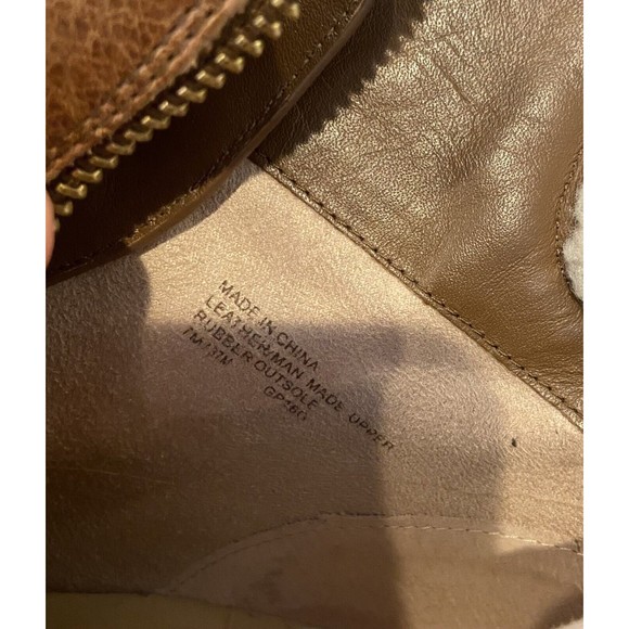 Michael Michael Kors Kim Lace Up Leather Bootie In Dark Caramel Size 7M - Picture 14 of 14